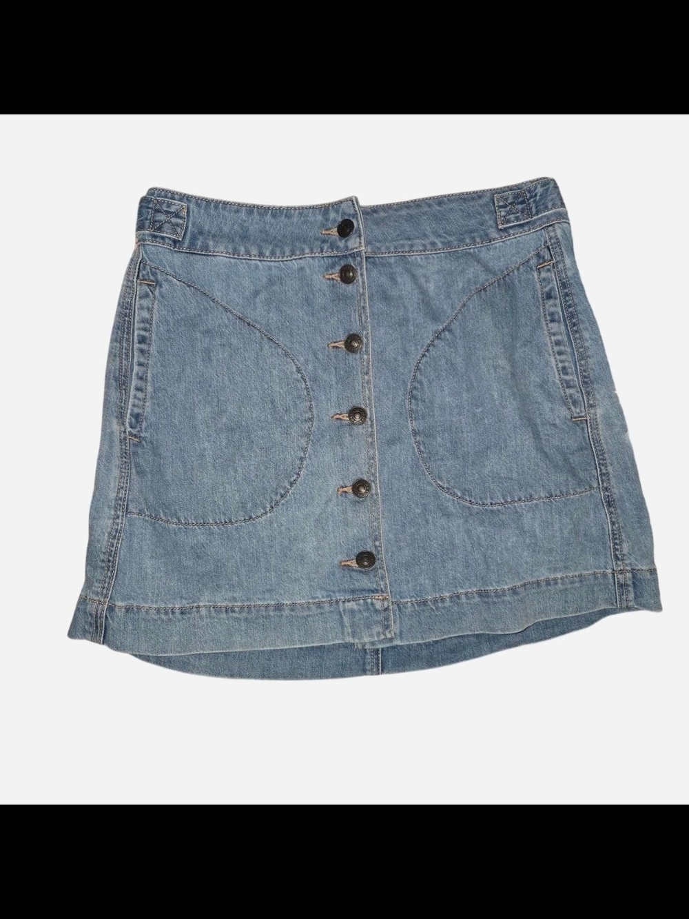 American Eagle Outfitters Light Blue Denim Button-Front Mini Skirt